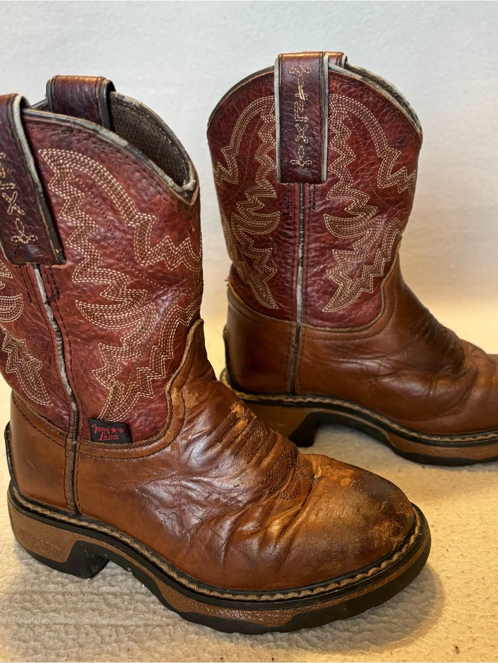 Tony Lama Kids TLX 9.5D Brown Leather Western Cowboy Boots